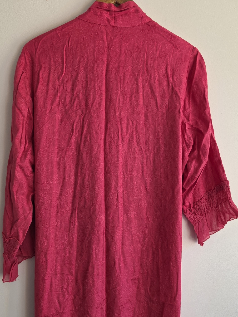 April Cornell Wrap Boho Sheer Ruffle Rayon Midi Dress Damask Woven Rayon Medium - Picture 11 of 14